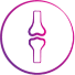Gout joint and bone damage icon