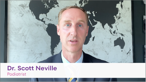 Video preview of Dr. Scott Neville explaining the role of podiatrists for gout treatment